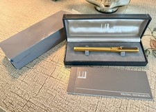 Rare Dunhill Gemline Rollerball Pen Gold Barleycorn Made In England Double Strip picture