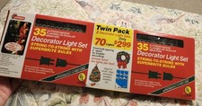 Vintage JOYBRITE MINI Twin Pack of 35 Multi-Colored Christmas Lights picture
