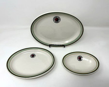 Vtg Northern Pacific Railway MONAD Oval Plates Bowl 3 Pc Lot Shenango Yin Yang picture