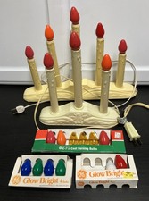 Lot Of Vintage Candelabra Lighted Christmas Candles Window Lights Tested Works  picture