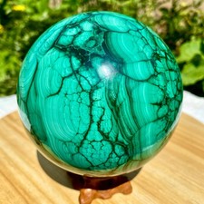 4.6LB Natural malachite ball quartz crystal energy ball reiki healing picture