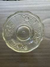 Vintage Indiana Glass Clear Stars and Bars Fairy Light Fairy Lamp bottom ONLY picture