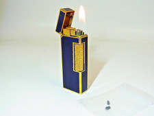 Working Dunhill Rollagas Lighter Lapis Lazuli Blue Gold with 2 flints (B815-1 picture