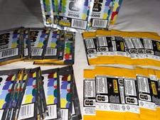 gold panini 1 packet Sealed/7 stickers original gold and crumples picture