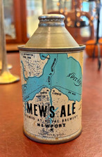 “VERY RARE” Mews Ale Cone Top 10oz (1930’s)~Metal Box Co., Lt~Newport, England picture