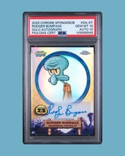 Topps 2025 SpongeBob Chrome Squidward Rodger Bumpass Solo Auto SA-ST PSA 10 picture