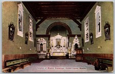 Mission Guadalupe Interior Ciudad Juarez Mexico Altar ANTIQUE Postcard 9892 picture