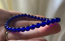 6mm GORGEOUS RARE SIBERIAN BLUE QUARTZ BLUE RAY QUARTZ CRYSTAL BRACELET picture