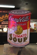 RARE CAMPBELL'S TOMATO SOUP DEALER GENERAL STORE PORCELAIN METAL SIGN CAN SODA picture