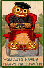 Antique Postcard ~You Auto Have a Happy Halloween JOL ~ Mailed 1908 picture
