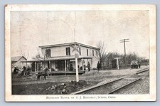J87/ Scipio Ohio Postcard c1910 Beechly Business Block Store Railroad 552 picture