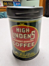 VINTAGE HIGH LINDENS COFFEE TIN BANK - ROULSTONS - BROOKLYN, Long and Staten Is. picture