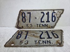 Vintage 1953 Tennessee License Plate Pair - RHEA COUNTY picture
