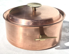 Vintage 8.3inch Copper Stockpot W Lid Van Stahl Stainless Steel Lined 2mm 4.4lbs picture