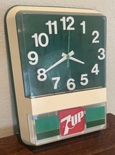 Vintage 1970’s 7-Up Wall Clock Lighted Sign Code 7159 Clock Not Working picture