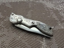 Vintage RARE Soviet Pocket Folding Frame Knife Prison ITK Handmade picture