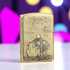 Zippo Armor Lighter Carved Until Death Pure Copper Gothic picture