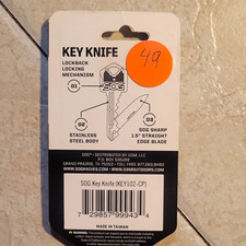 SOG KEY102-CP Manual Straight Plain SS Key Knife Lockback Silver 1-Blade picture