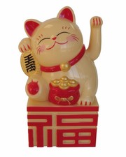 Japanese Maneki Neko Beckoning Feng Shui Money Good Fortune Waiving Lucky Cat picture