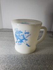 Vtg 1960s Batman Anchor Hocking Fire King Milk Glass Coffee Mug DC Comics EUC picture