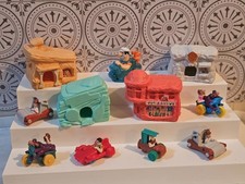Vintage LOT (11) Pc FLINTSTONES Figures FRED Barney WILMA Houses picture