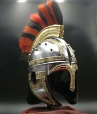 Medieval Warrior Brass Berkasovo Crested Viking Vendel With Plume Helmet picture
