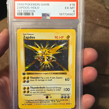Wizards 1999 Pokémon Game 1st Edition Holo Zapdos 16/102 PSA 6 Cert 167734907 picture