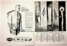 Raytheon 1959 Vintage Magazine Ad 2-Page Spread Cold War Era Aerospace Defense picture