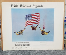 Vintage 1970's Golden Knights US Army Parachute Team Heavy stock Poster 16x20 picture
