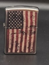 Distressed American Flag Zippo Cigarette Lighter US Old Glory United States Army picture