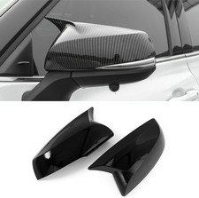 Glossy Black Door Mirror Covers,Horn Style Rearview Side Mirror Cover Cap Compat picture