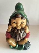Vintage MCM Atlantic Mold Garden Gnome Elf Ceramic Statue Decoration picture