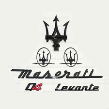 for Maserati Emblem Levante Q4 Grille Trident Side glossy Black Badge Sticker picture