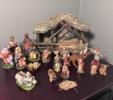 Vintage Confalonieri Chialu Nativity Stable Creche, Lot Of Mixed Figurines Italy picture