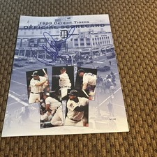 1999 Detroit Tigers Official Scorecard Program Signed Autographed Lance Parrish picture