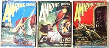 Amazing Stories Science Fiction Pulp 3 issues Vol. 1, Nos. 2, 6, 10 1926-27. picture