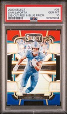 SAM LAPORTA - 2023 Panini Select Die-Cut Red & Blue Prizm RC #35 PSA 10 picture