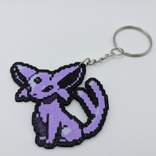 Espeon - Pokémon Keychain – Retro Gold Sprite Pixel Art Bag Charm picture