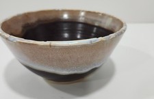 Vintage Tenmoku Matcha Chawan Signed Studio Pottery Drip Glaze Tea Bowl picture