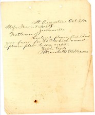 1886 Handwritten Business Letter – St. Augustine, Florida to Jacksonville Firm picture