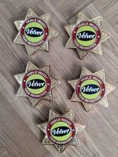 5x Vintage Velvet Tissue Tree Detective Enamel Pin Badges Sheriff Star Promo picture