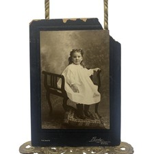 Vintage Purdy Boston Girl Portrait Cabinet Card Photo 5x7 Sepia Original picture