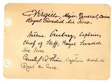1930s Royal Swedish Air Force Plane Aviation Pilots Hand Signed Autographs Q287 picture