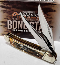 Rough Ryder Brown Cinnamon Stag Bone Carbon Copperhead Pocket Knife RR2422 picture