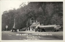 Roaring Branch PA Pennsylvania Art & Mary's Diner RPPC Photo Postcard COPY picture
