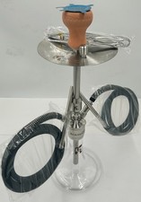 Hookah Shisha. Heavy Duty Stainless Steel Complete, double hose, 25” tall picture