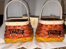 Rare Vintage 2010 Longaberger Candy Corn Baskets-Set of 2 picture