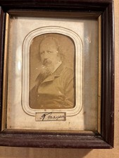 Alfred Tennyson Very Rare Autographed Page w/Antique Photo Antique Frame picture