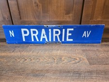 Vintage Los Angeles N PRAIRIE AV Blue Street Sign 30