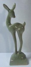 VTG MCM Tall Doe Statue Artichoke Green 12” Tall picture